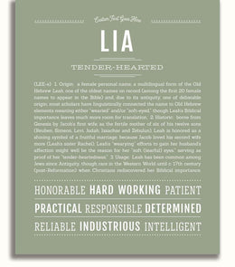 Lia | Name Art Print – Name Stories
