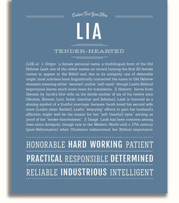 Lia | Name Art Print – Name Stories