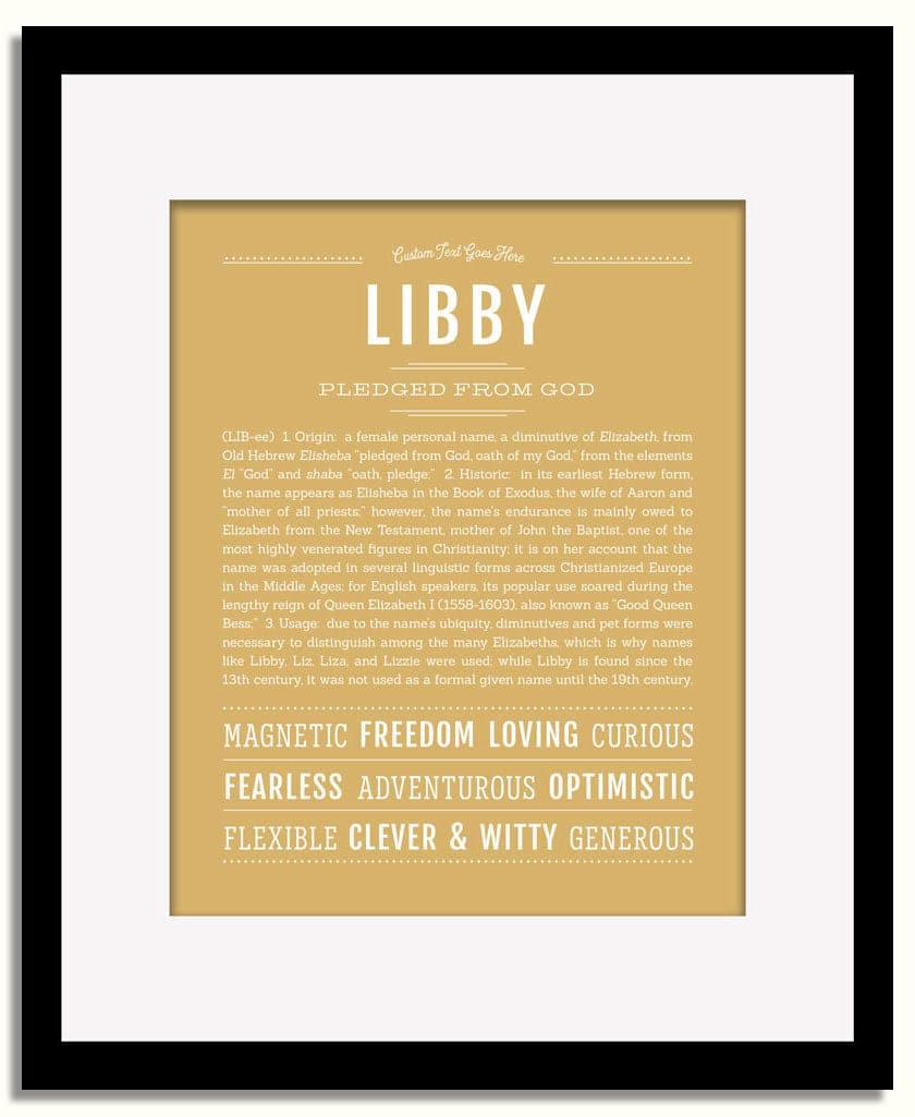 Frame Options | Matte Gold | Black Frame, Matted