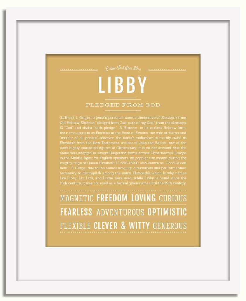 Frame Options | Matte Gold | White Frame, Matted