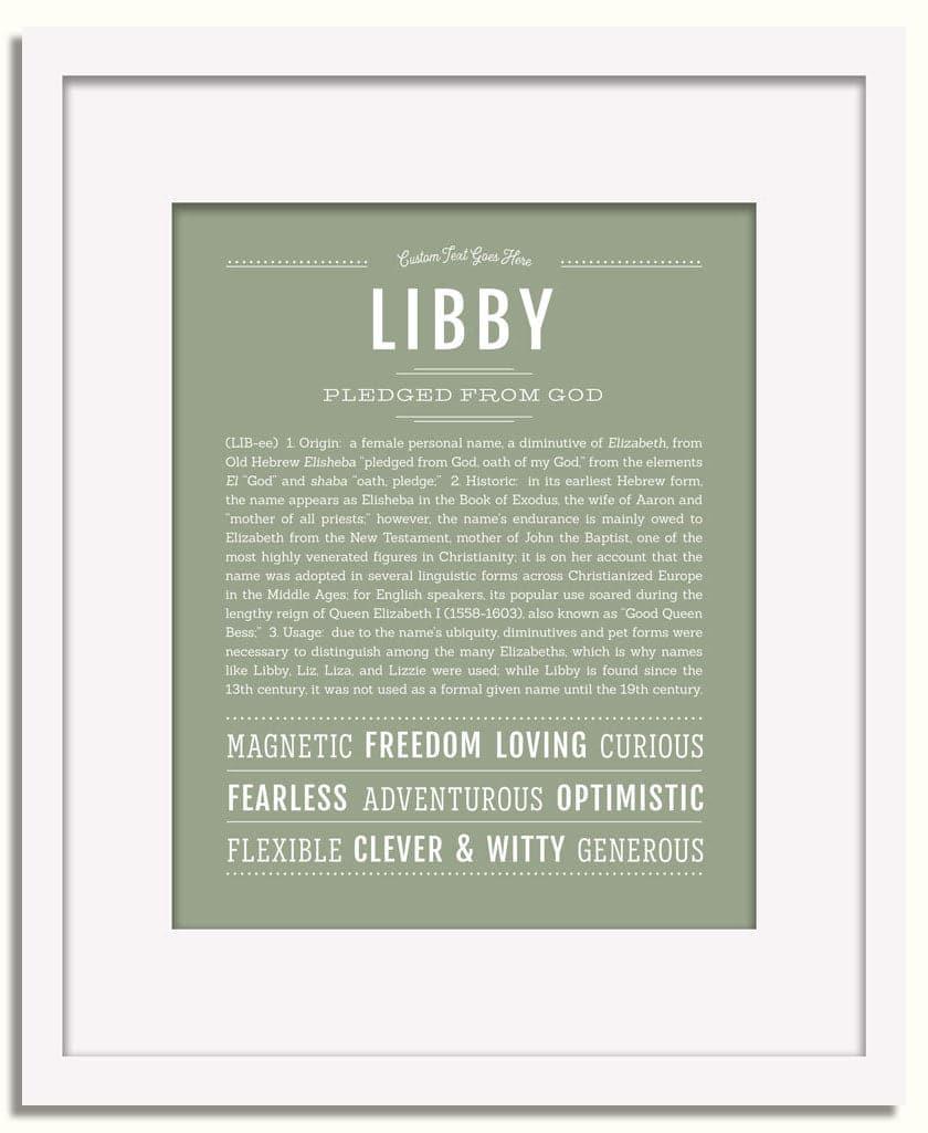 Frame Options | Sage | White Frame, Matted