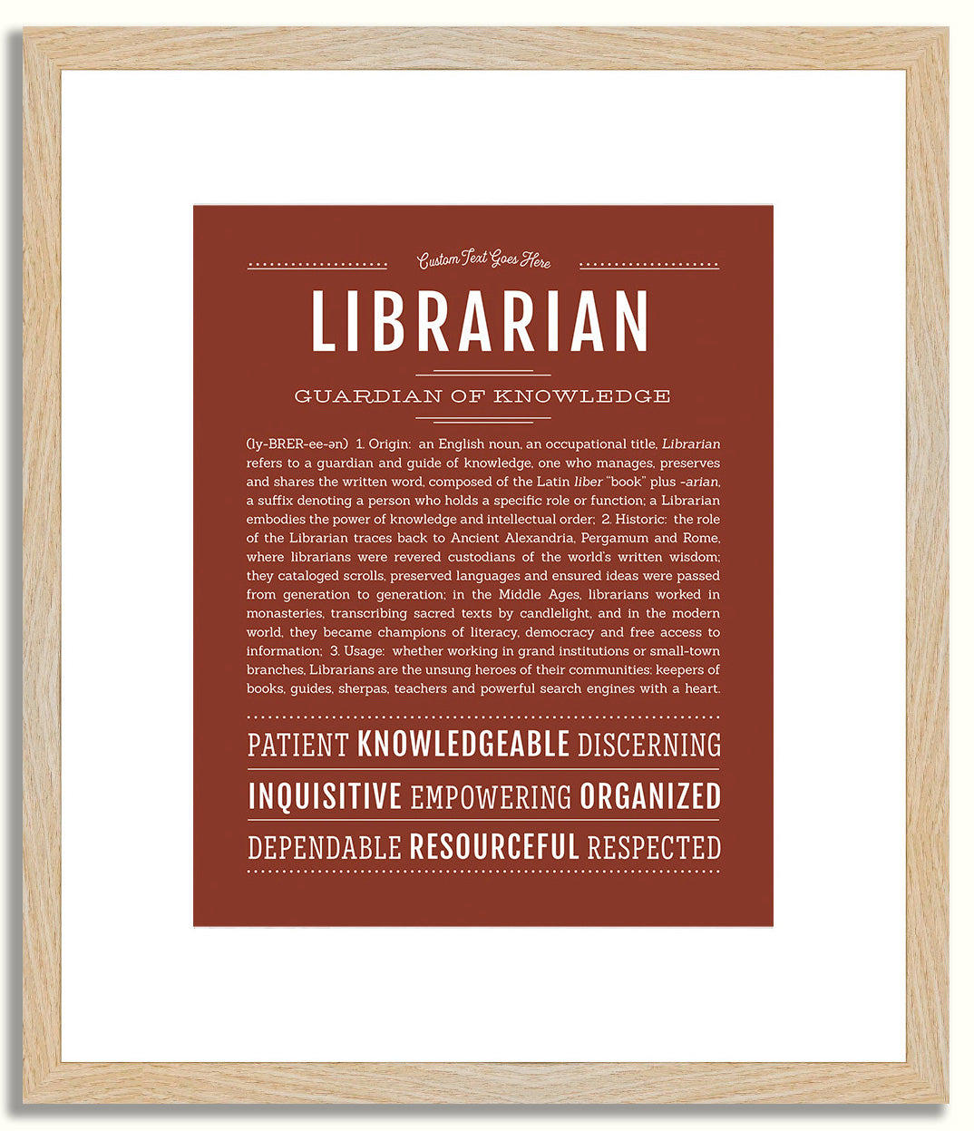 Librarian | Name Art Print