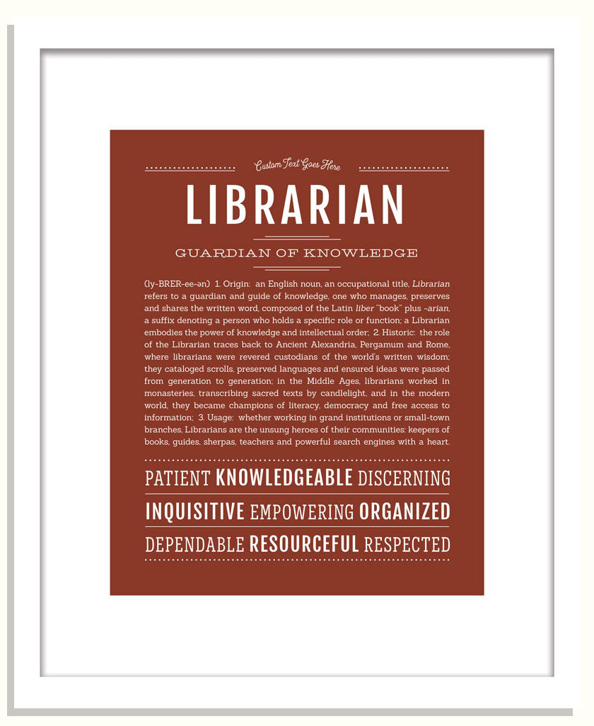 Librarian | Name Art Print