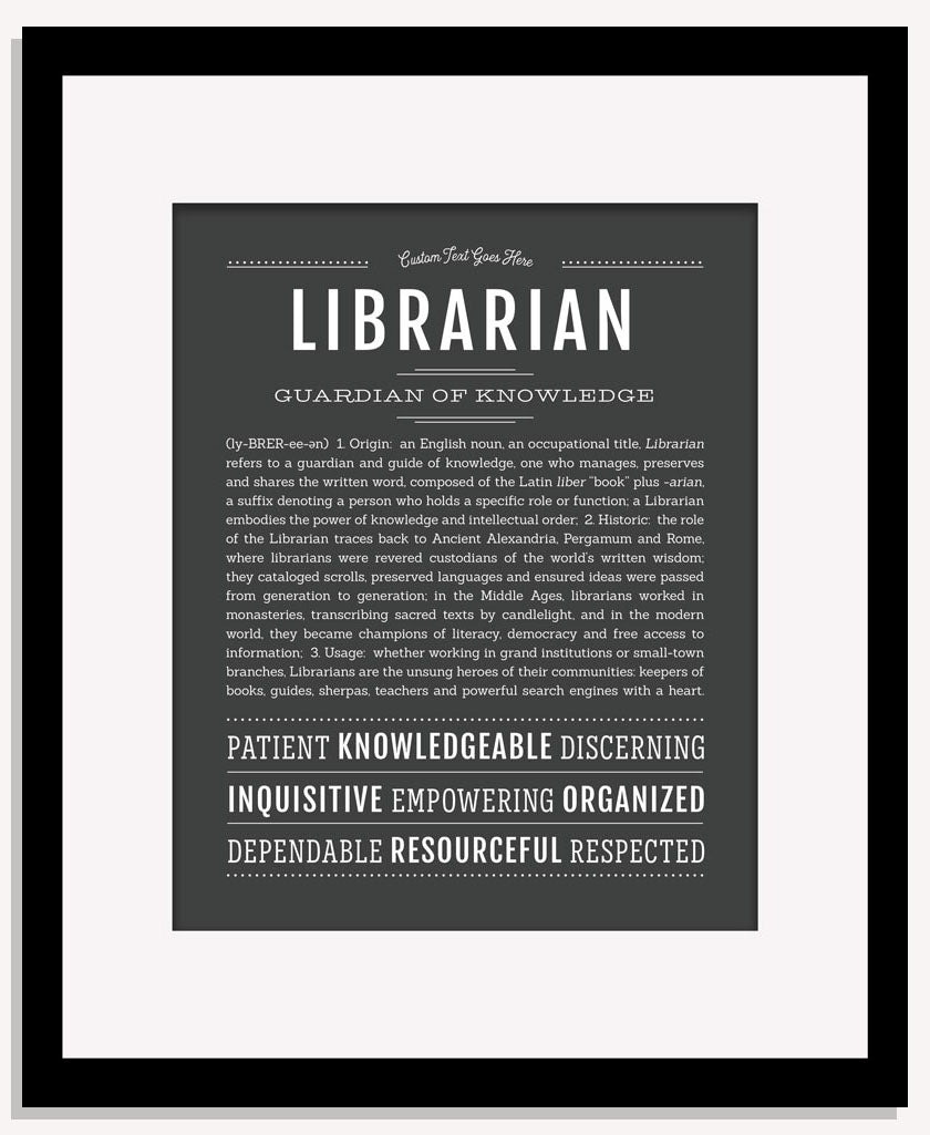 Librarian | Name Art Print