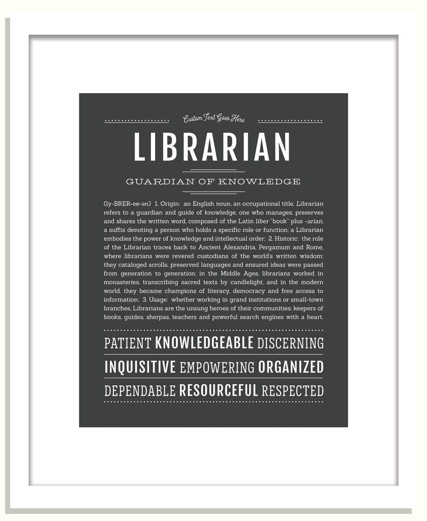 Librarian | Name Art Print