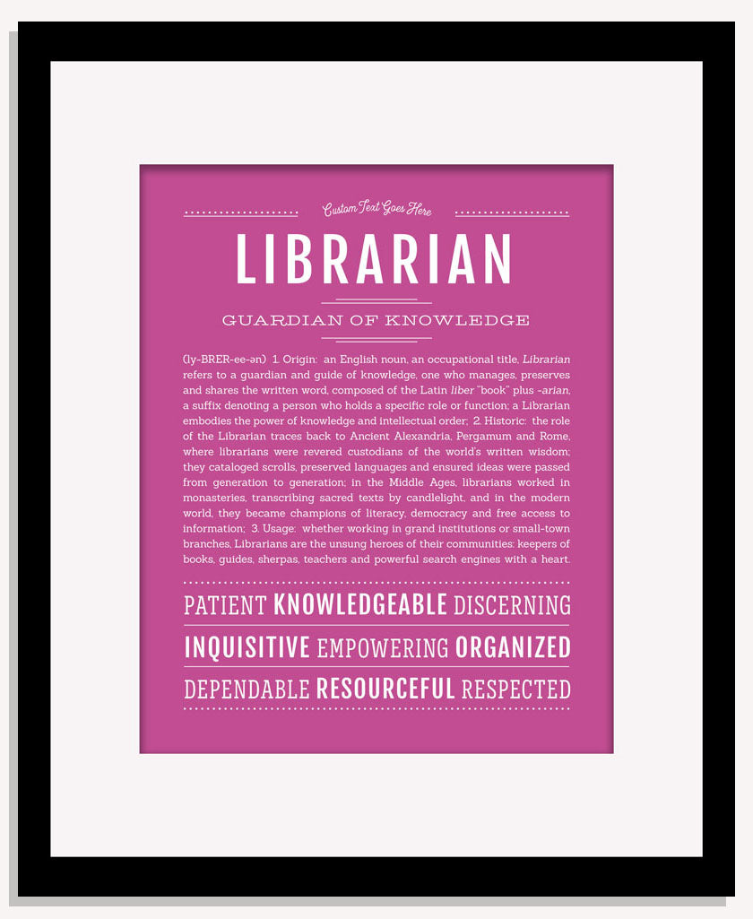 Librarian | Name Art Print