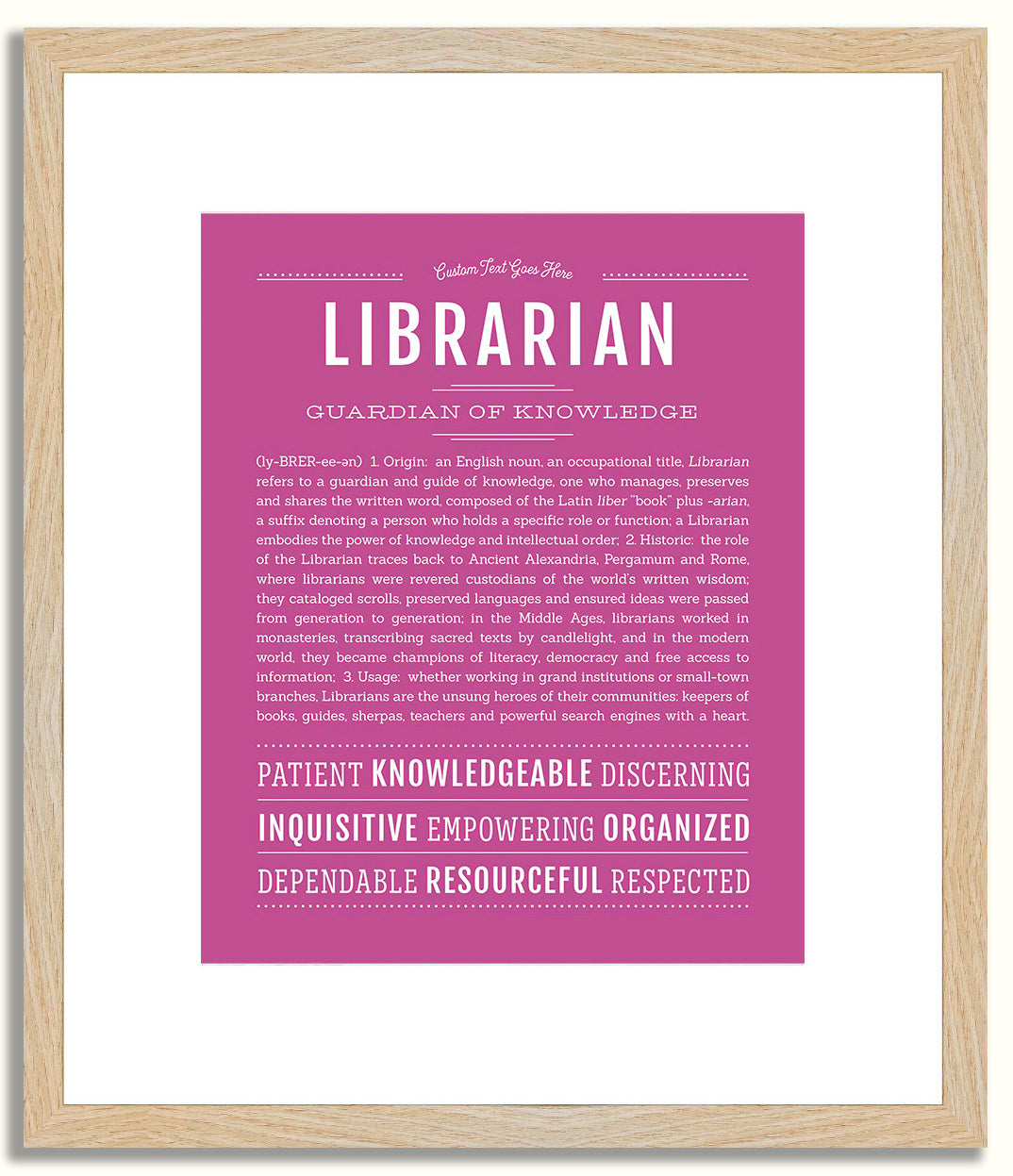 Librarian | Name Art Print