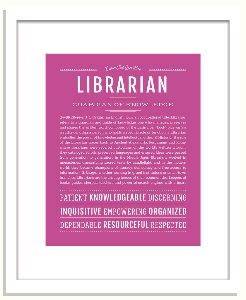 Librarian | Name Art Print