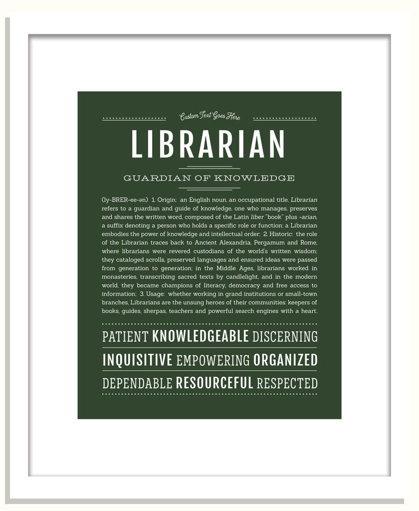 Librarian | Name Art Print