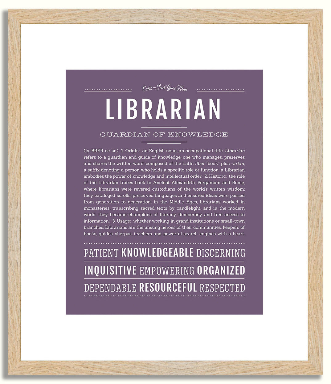 Librarian | Name Art Print