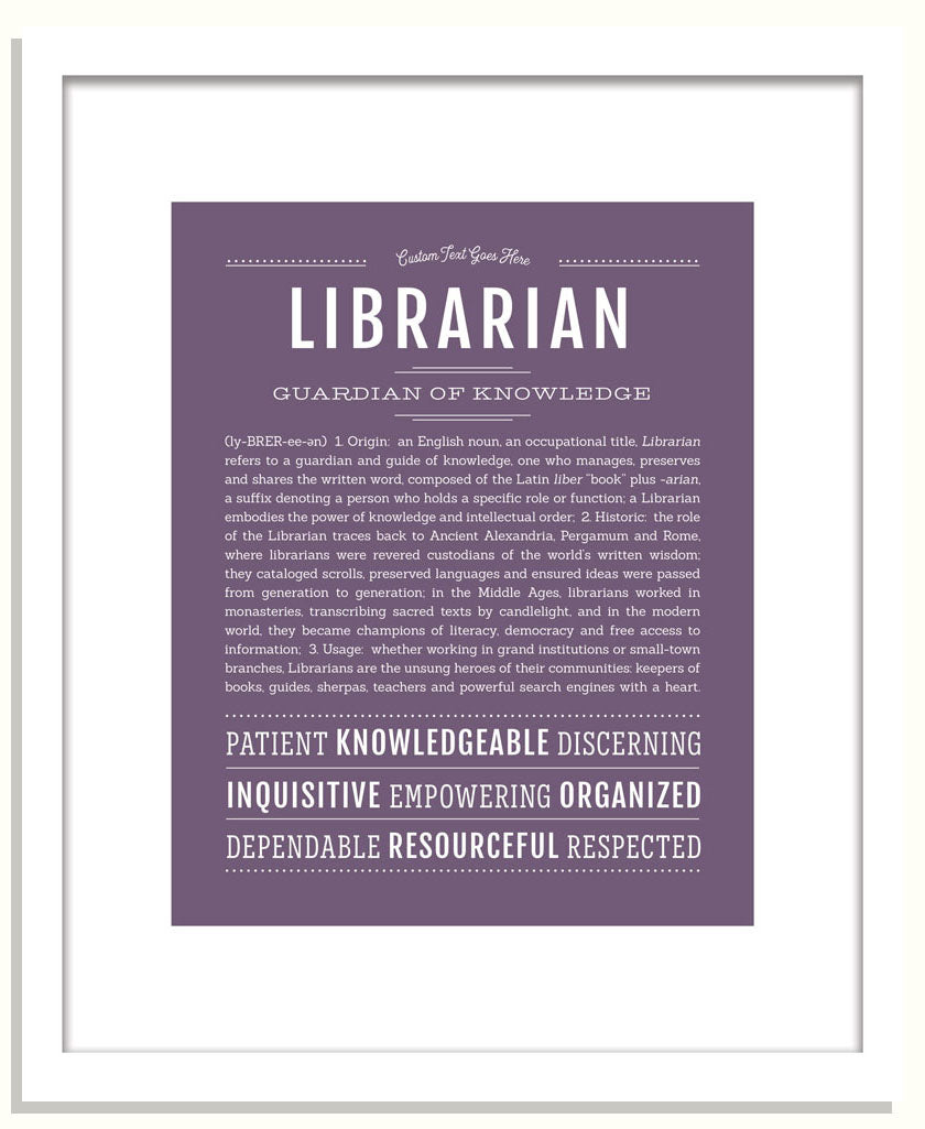 Librarian | Name Art Print