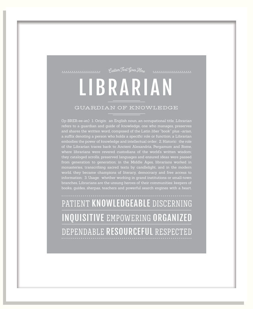 Librarian | Name Art Print