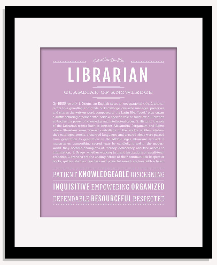 Librarian | Name Art Print