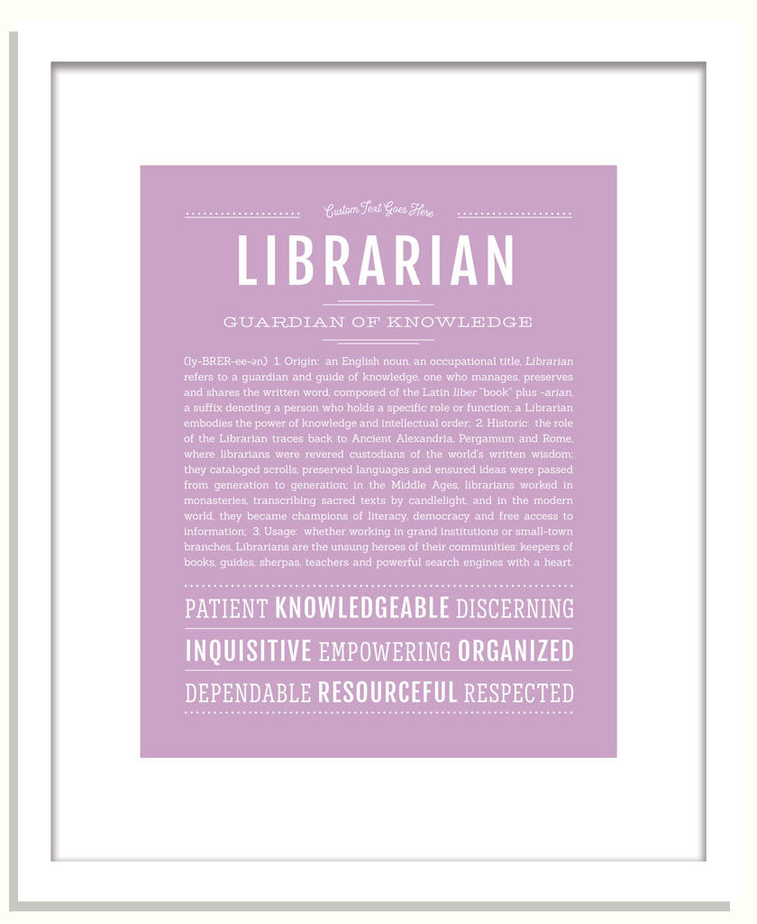Librarian | Name Art Print