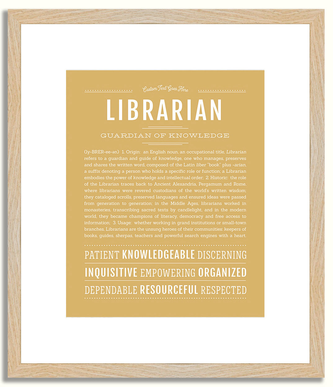 Librarian | Name Art Print