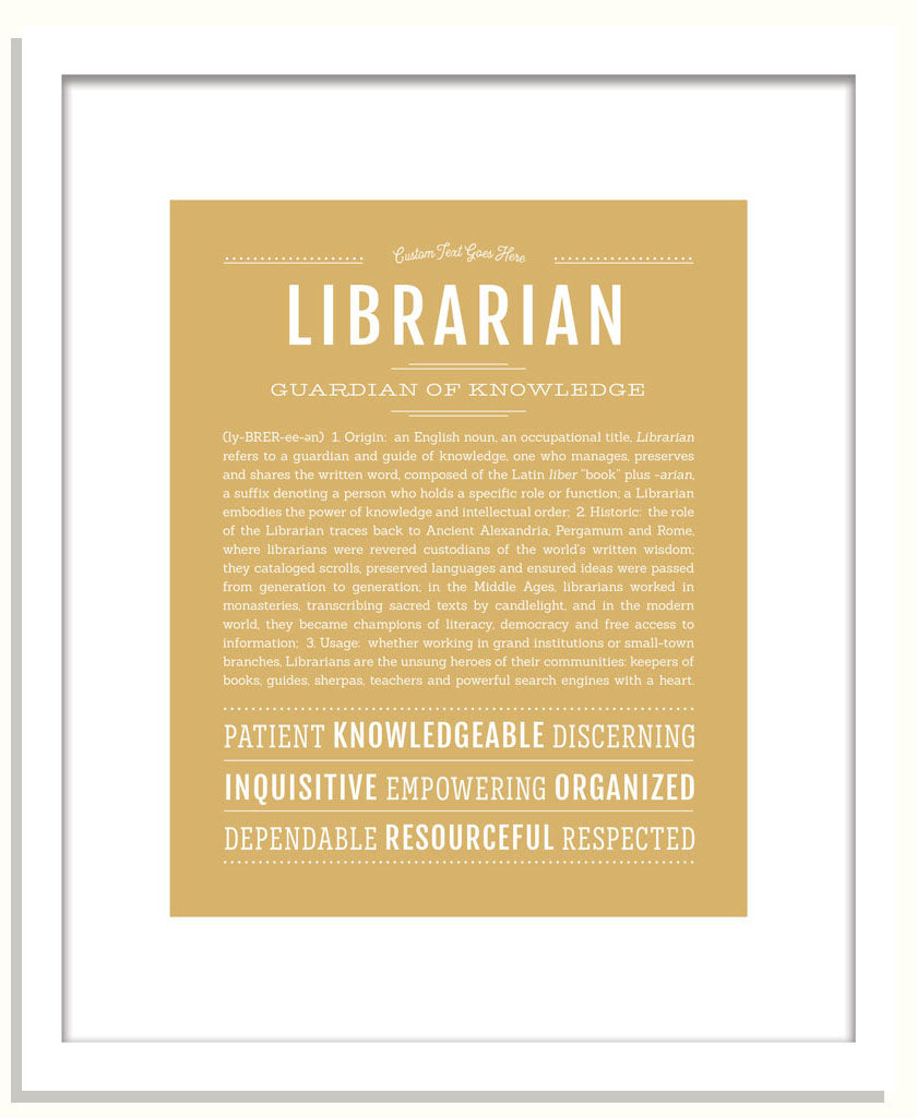 Librarian | Name Art Print