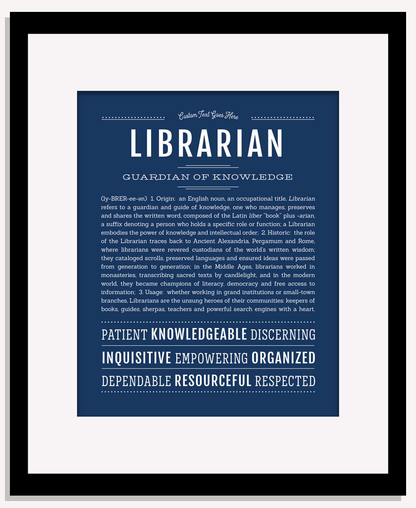 Librarian | Name Art Print