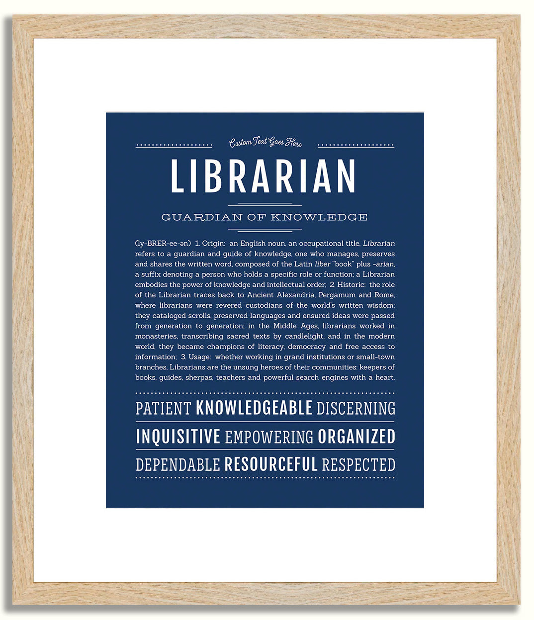 Librarian | Name Art Print