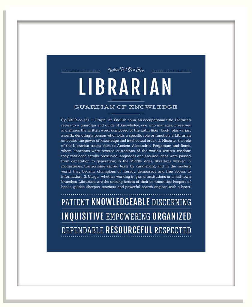 Librarian | Name Art Print