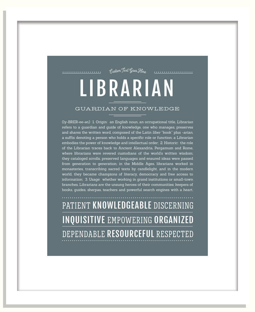 Librarian | Name Art Print