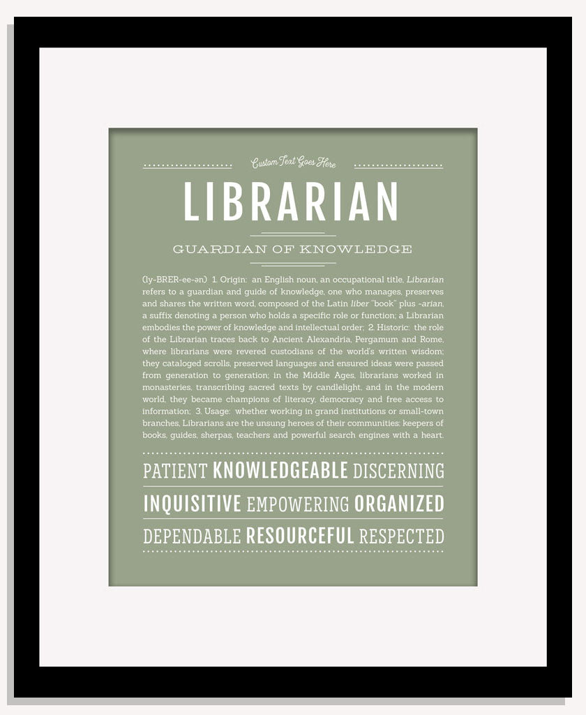 Librarian | Name Art Print