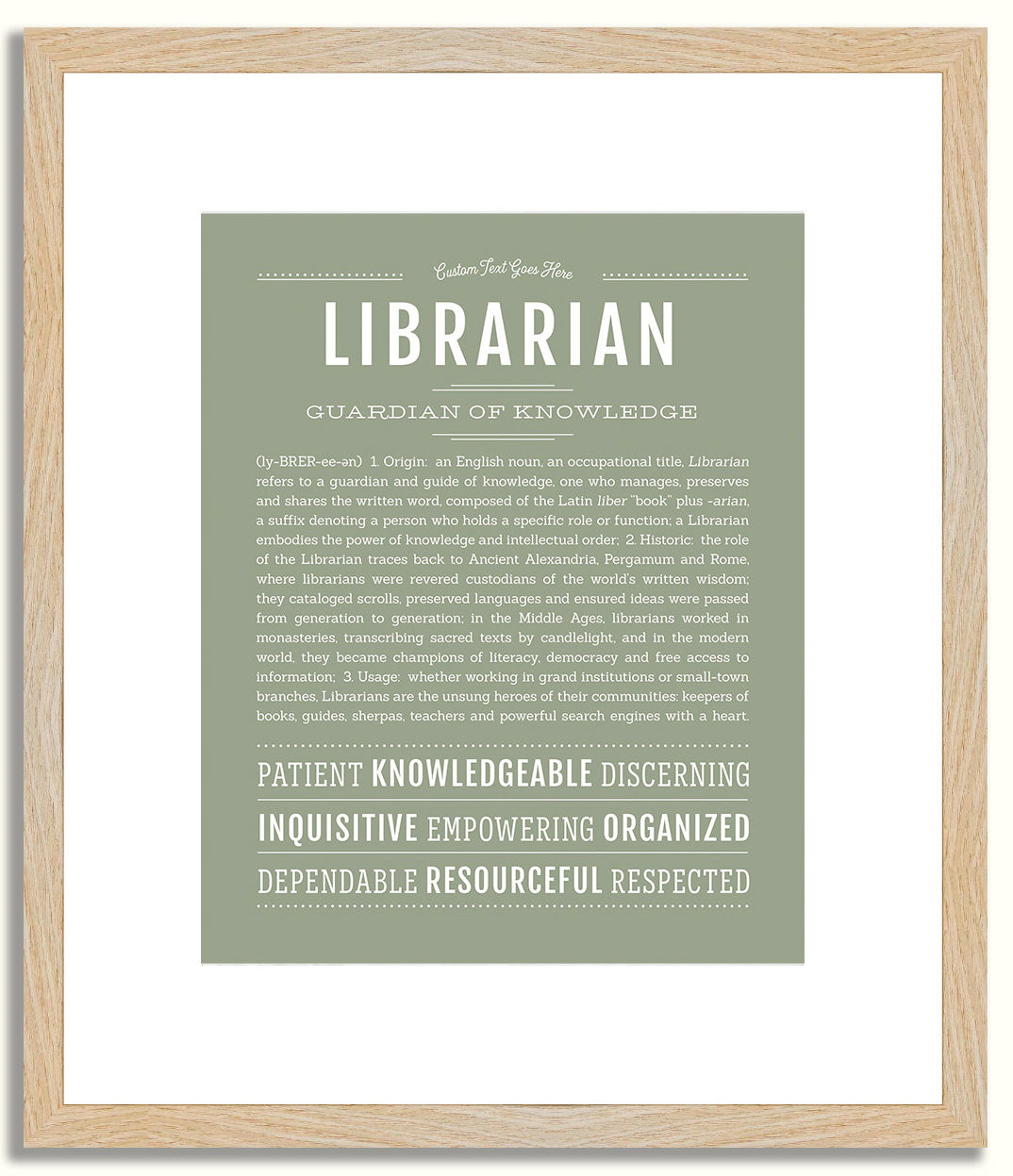 Librarian | Name Art Print