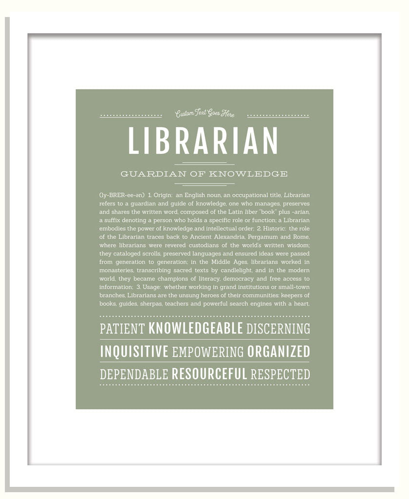 Librarian | Name Art Print