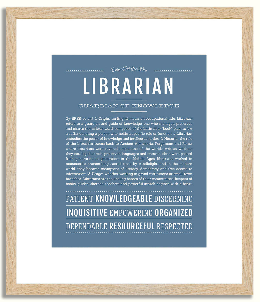 Librarian | Name Art Print