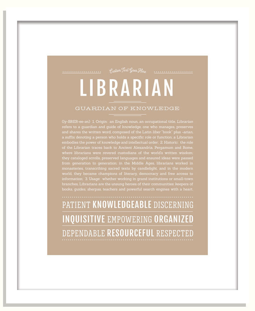 Librarian | Name Art Print