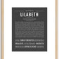 Lilabeth | Name Art Print