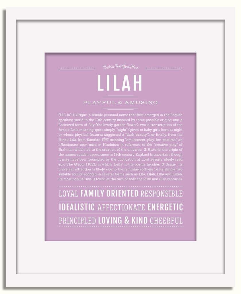 Frame Options | Lilac | White Frame, Matted