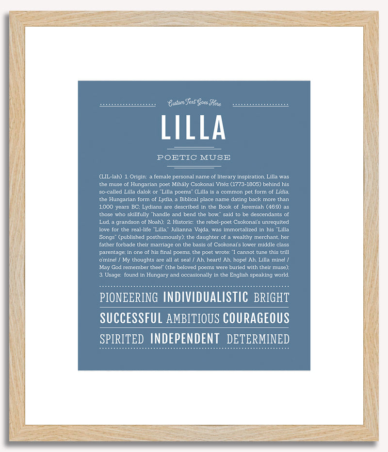 C*a様 main story cap lilas s/m Lilla Personalized Name Meaning Art Prints – Name Stories