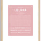 Lilliana | Name Art Print