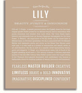 Lily Personalized Name Meaning Art Prints – Name Stories