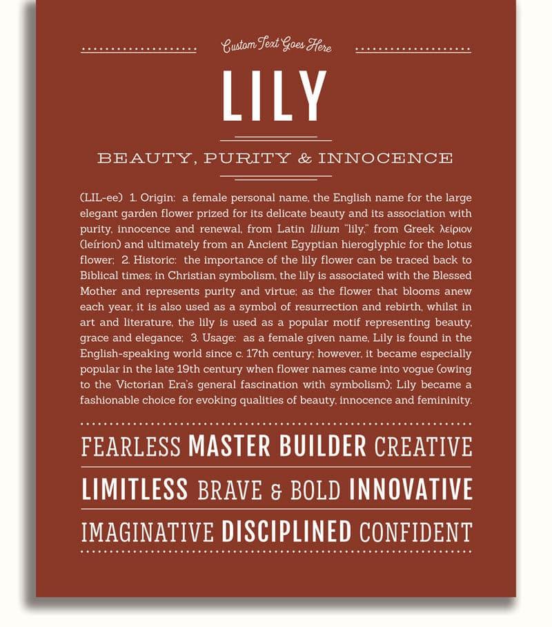 names that mean tiger lily Lily
