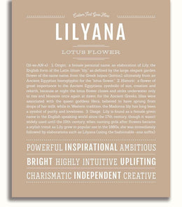 Lilyana | Name Art Print – Name Stories