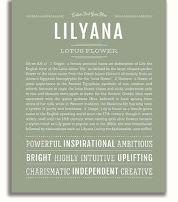 Lilyana | Name Art Print – Name Stories