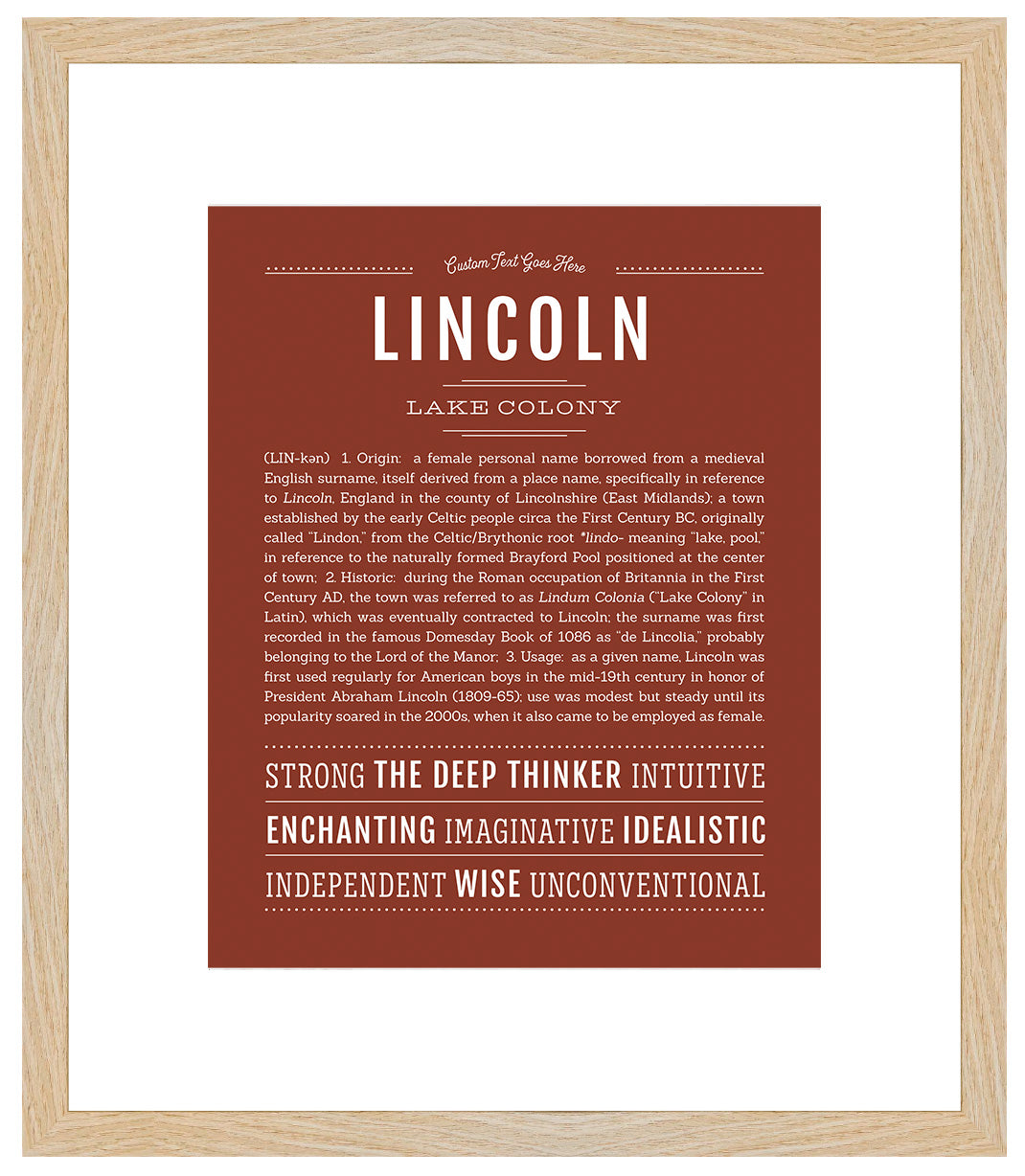 Lincoln (male) | Name Art Print