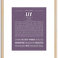 Liv | Name Art Print