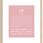 Liv | Name Art Print