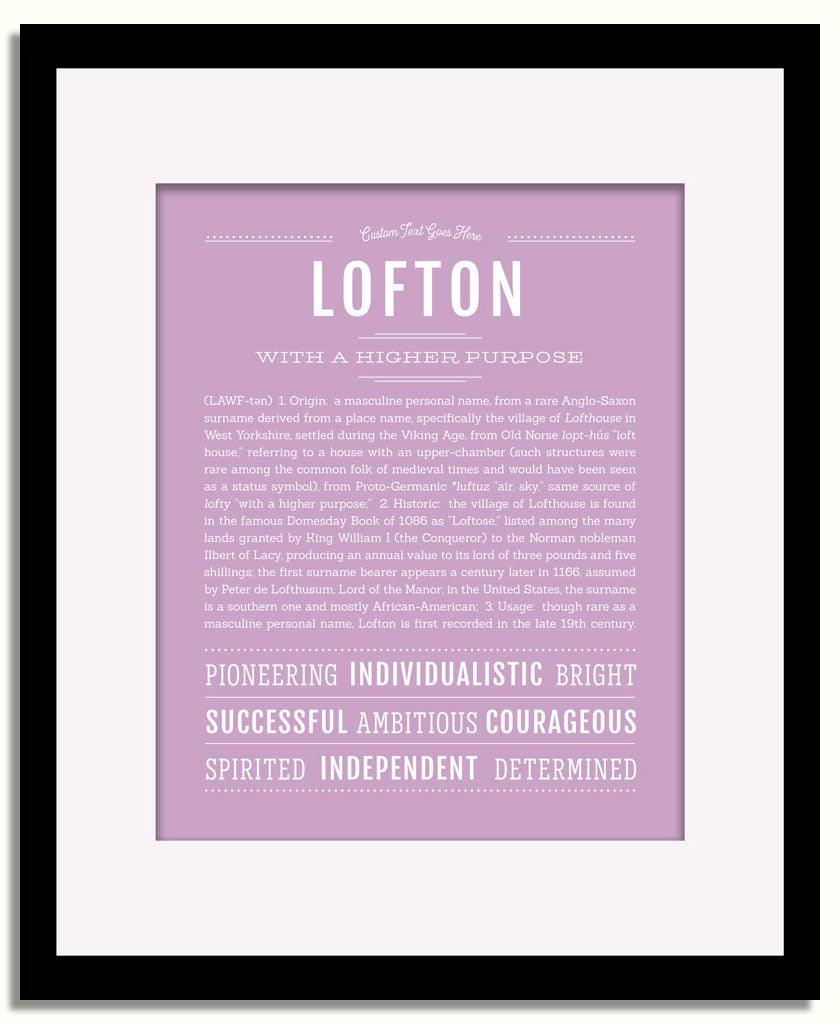 Frame Options | Lilac | Black Frame, Matted