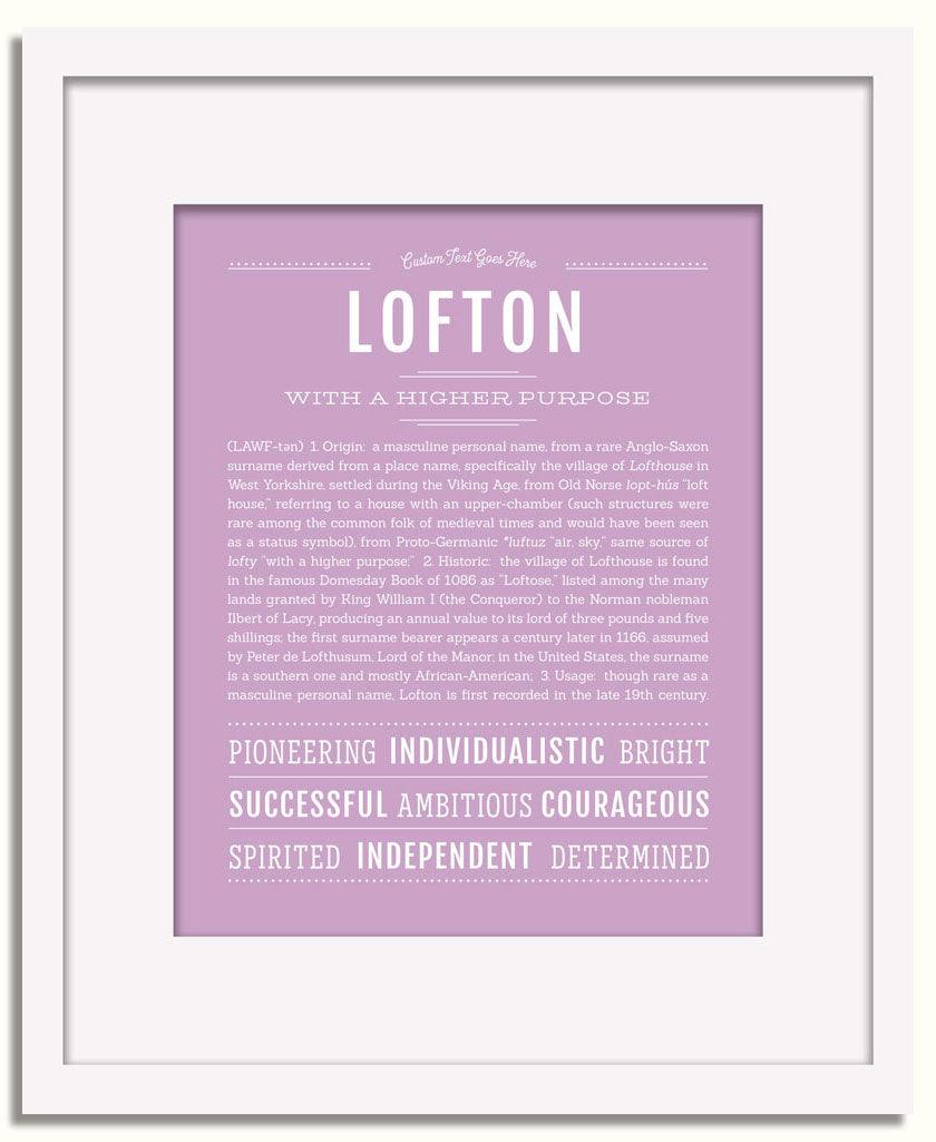 Frame Options | Lilac | White Frame, Matted