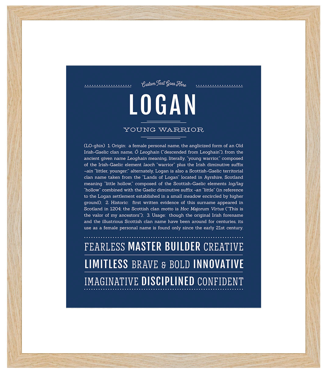 Logan (male) | Name Art Print