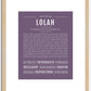 Lolah | Name Art Print