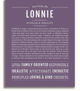 Lonnie | Name Art Print – Name Stories