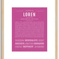 Loren | Name Art Print