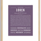 Loren | Name Art Print