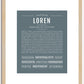 Loren | Name Art Print