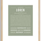 Loren | Name Art Print