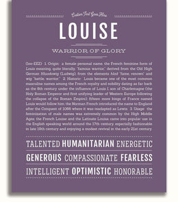 Louise Personalized Name Meaning Art Prints  Name Stories